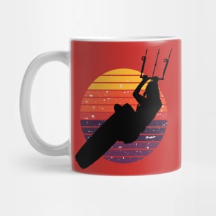 Kitesurfer Kitesurfing Lover Black Silhouette Retro Sunset Mug